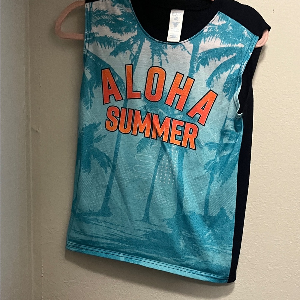 The Children's Place Blue Palm Tree Tank